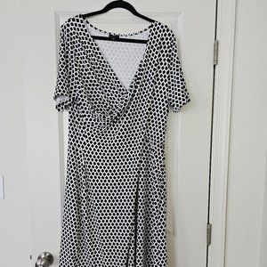 Talbots Short Sleeve Draped Surplice Dress 1X
